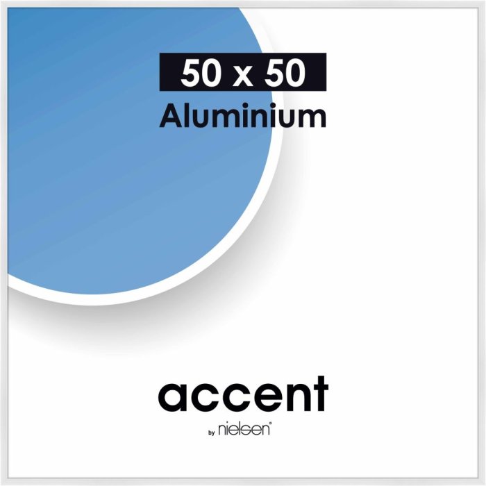 Accent aluminium lijst 50x50 cm wit glanzend