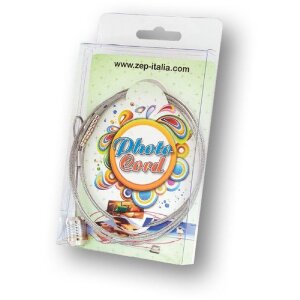 Metalen fotokoord met 8 magneten 150 cm zilver