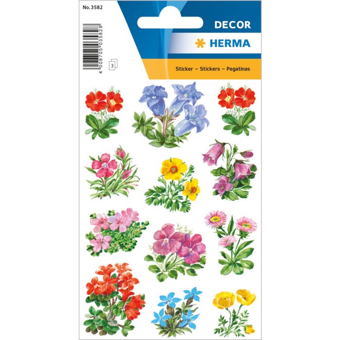 herma sticker berg bloemen 3 vellen-verpakking