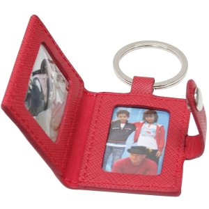 Foto sleutelhanger rood leer