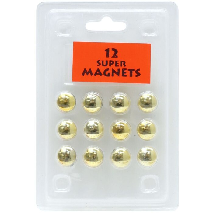 Blisterverpakking 12 magneten goud