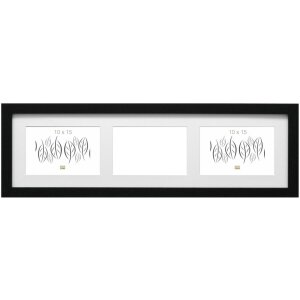 Houten fotolijst s66kc3 zwart 3 fotos 10x15 cm