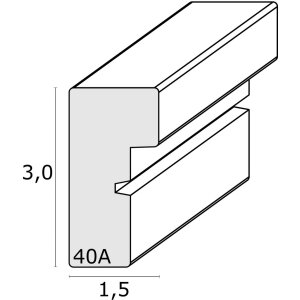 Houten lijst s40a zwart 15x20 cm - 13x18 cm