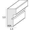 Houten lijst s40a zwart 15x20 cm - 13x18 cm
