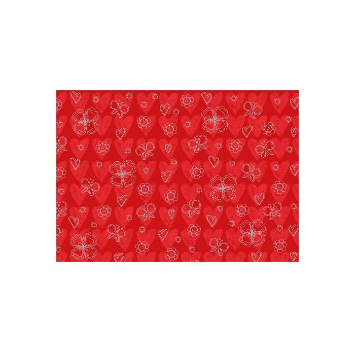 Papier 50x70cm harten rood zilver