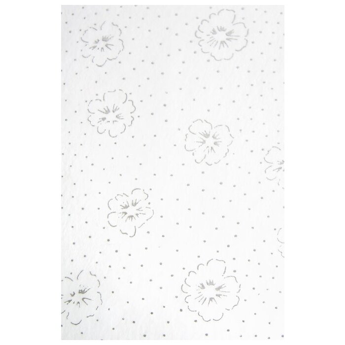 Papier 70x100 cm Vlies wit Bloem zilver