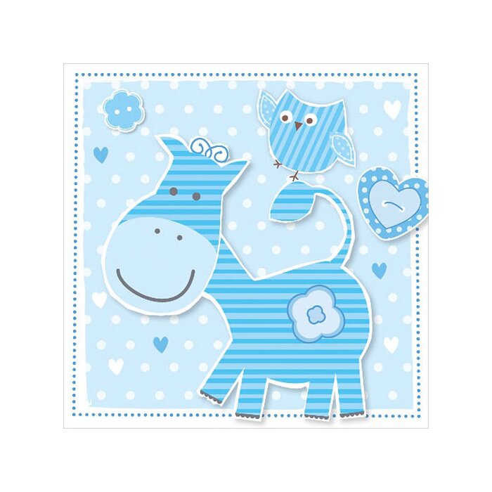 Mini kaart paard blauw