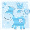 Mini kaart paard blauw