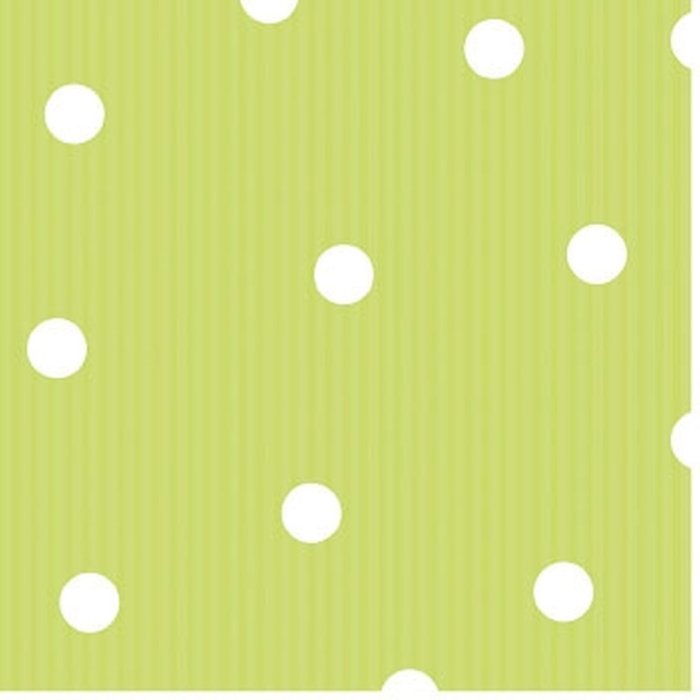 Papieren servetten 25x25 cm Stippen Strepen lime
