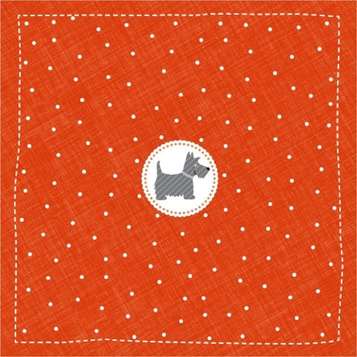 Papieren Servetten 33x33 cm Schotse Terrier Mini rood