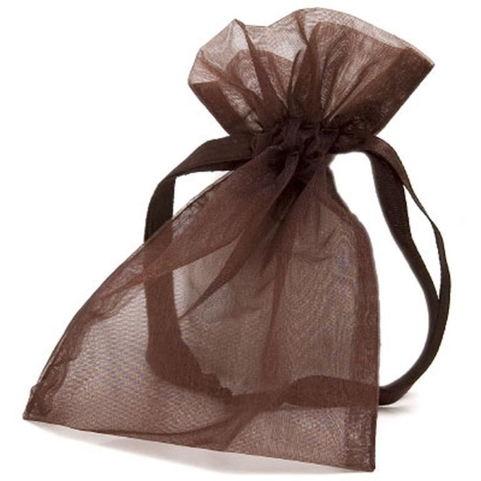 Organza zakje 9x12 cm chocolade