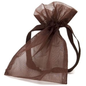 Organza zakje 9x12 cm chocolade