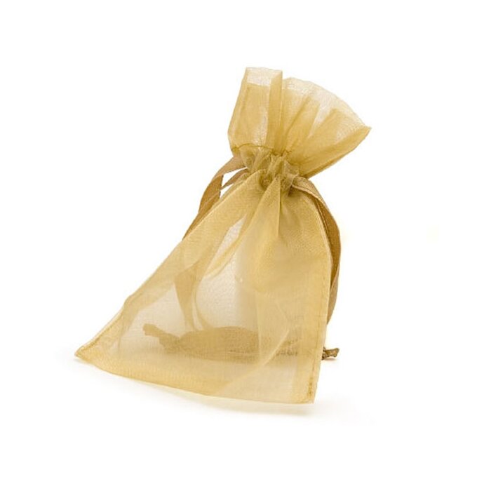 Organza zakje 9x12 cm goud