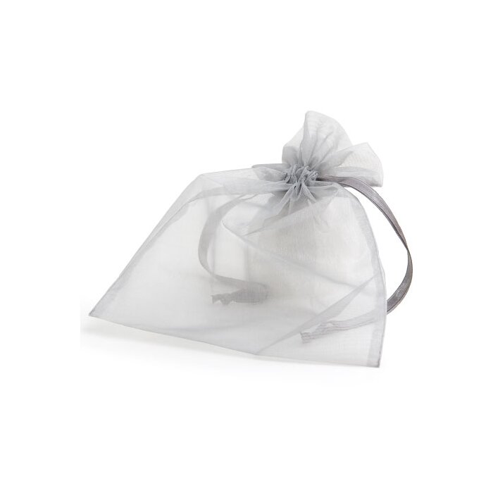 Organza zakje 17x21 cm zilvergrijs