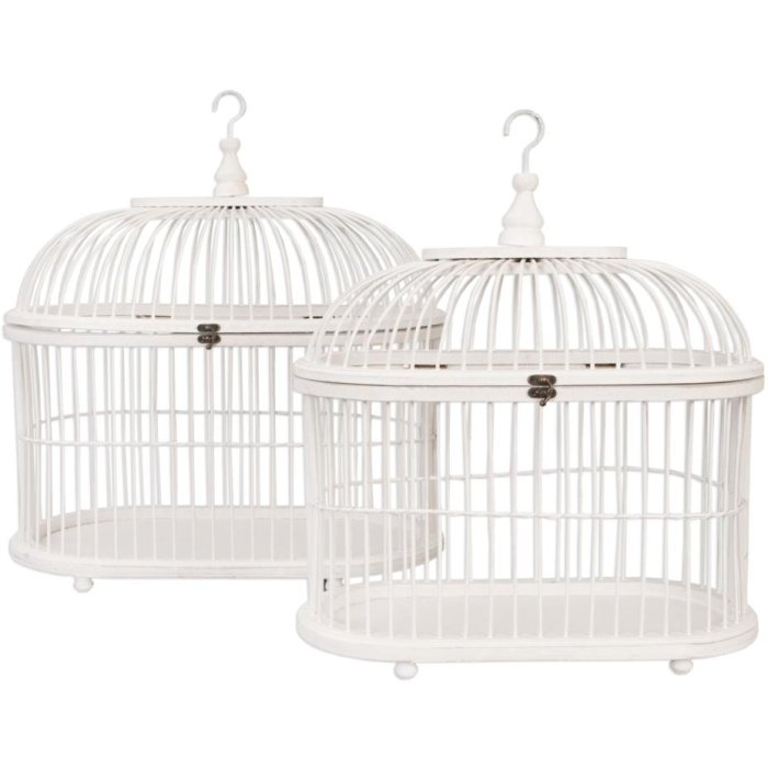 Vogelkooi Set Hout Wit 2 Stuks